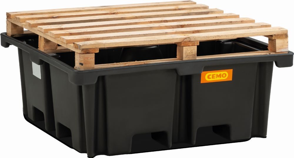 Cemo PE-Fass-/Palettenauffangwanne 400/4 129 x 129 x 48 cm Produktbild Cemo PE-Fass-/Palettenauffangwanne 400/4 129 x 129 x 48 cm bild 2