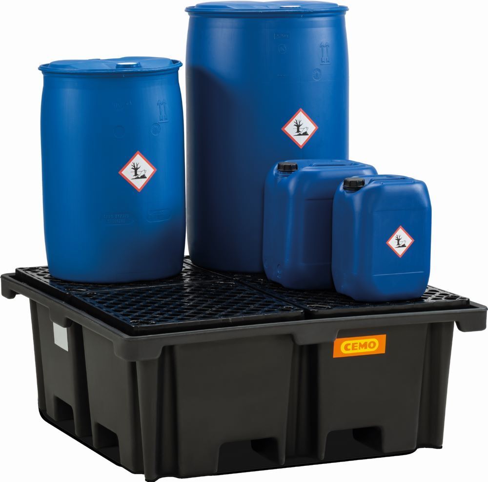 Cemo PE-Fass-/Palettenauffangwanne 400/4 129 x 129 x 50 cm Produktbild Cemo PE-Fass-/Palettenauffangwanne 400/4 129 x 129 x 50 cm bild 2