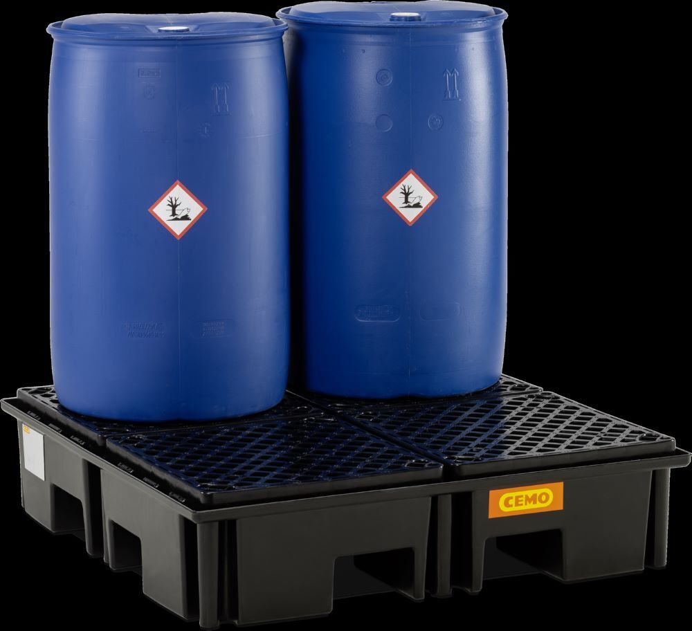 Cemo PE-Paletten-/Fassauffangwanne mit PE-Rost 220/4 123 x 123 x 29 cm Produktbild Cemo PE-Paletten-/Fassauffangwanne mit PE-Rost 220/4 123 x 123 x 29 cm bild 2