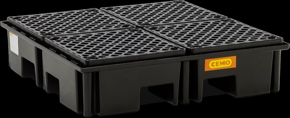 Cemo PE-Paletten-/Fassauffangwanne mit PE-Rost 220/4 123 x 123 x 29 cm Produktbild Cemo PE-Paletten-/Fassauffangwanne mit PE-Rost 220/4 123 x 123 x 29 cm