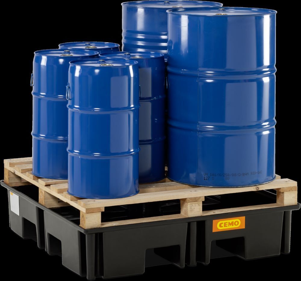 Cemo PE-Palettenauffangwanne 220/4 Auffangvolumen 220 Liter 123 x 123 x 26 cm Produktbild Cemo PE-Palettenauffangwanne 220/4 Auffangvolumen 220 Liter 123 x 123 x 26 cm bild 2