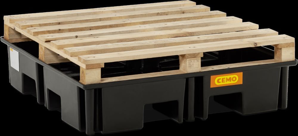 Cemo PE-Palettenauffangwanne 220/4 Auffangvolumen 220 Liter 123 x 123 x 26 cm Produktbild Cemo PE-Palettenauffangwanne 220/4 Auffangvolumen 220 Liter 123 x 123 x 26 cm bild 4