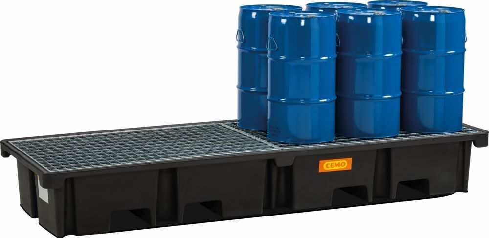 Cemo PE-Palettenauffangwanne 242 x 88 x 36 cm Auffangvolumen 425 Liter Produktbild Cemo PE-Palettenauffangwanne 242 x 88 x 36 cm Auffangvolumen 425 Liter bild 2