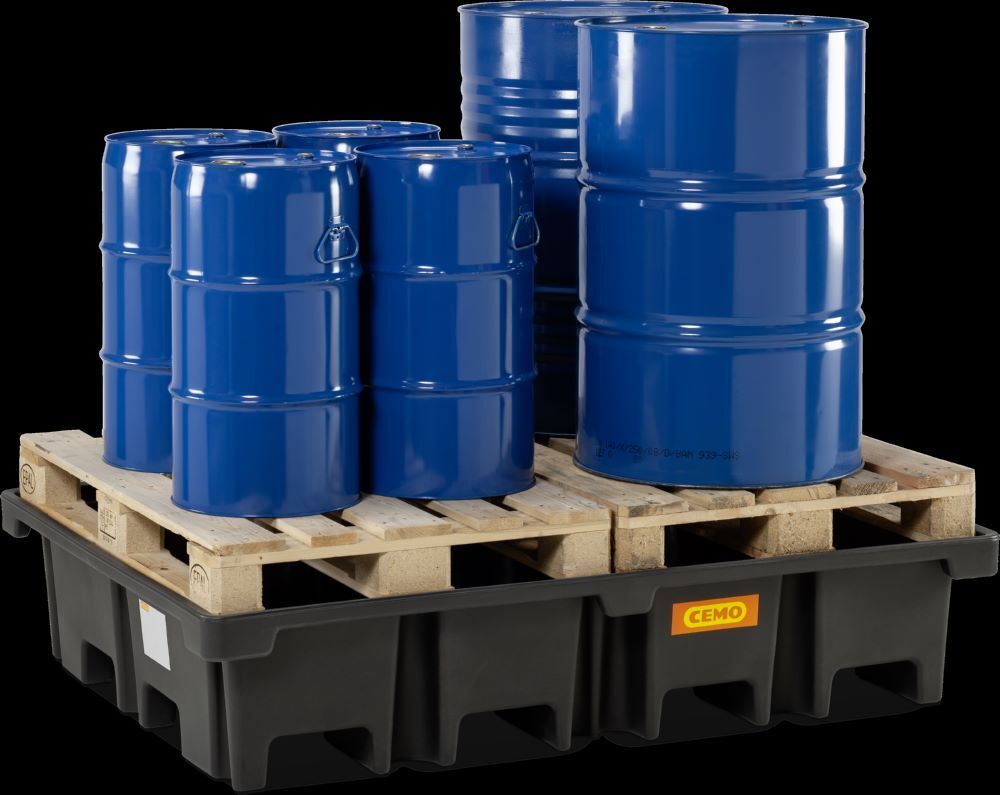 Cemo PE-Palettenauffangwanne 425 l Auffangvolumen 167 x 127 x 36 cm Produktbild Cemo PE-Palettenauffangwanne 425 l Auffangvolumen 167 x 127 x 36 cm bild 2