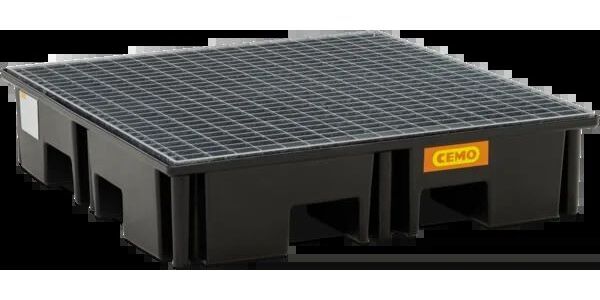Produktbild Cemo PE Palettenauffangwanne 220/4 RG mit Stahlgitterrost 123 x 123 cm