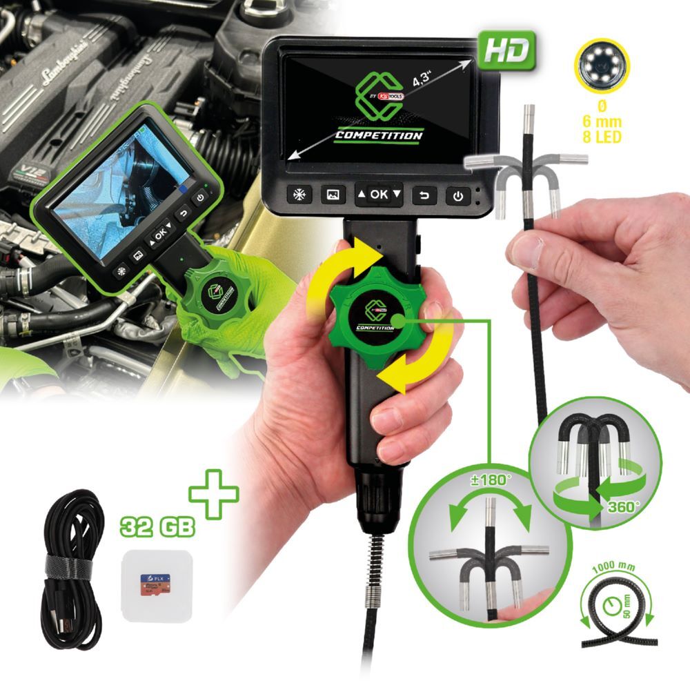 Produktbild  HD-Videoskop-Satz, Ø 6,0 mm, 180° und 0° HD Frontkamera-Sonde, flexible PVC Hül bild 2