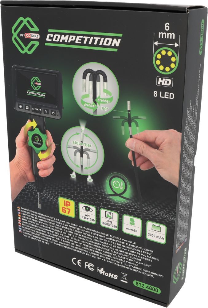 Produktbild  HD-Videoskop-Satz, Ø 6,0 mm, 180° und 0° HD Frontkamera-Sonde, flexible PVC Hül bild 4