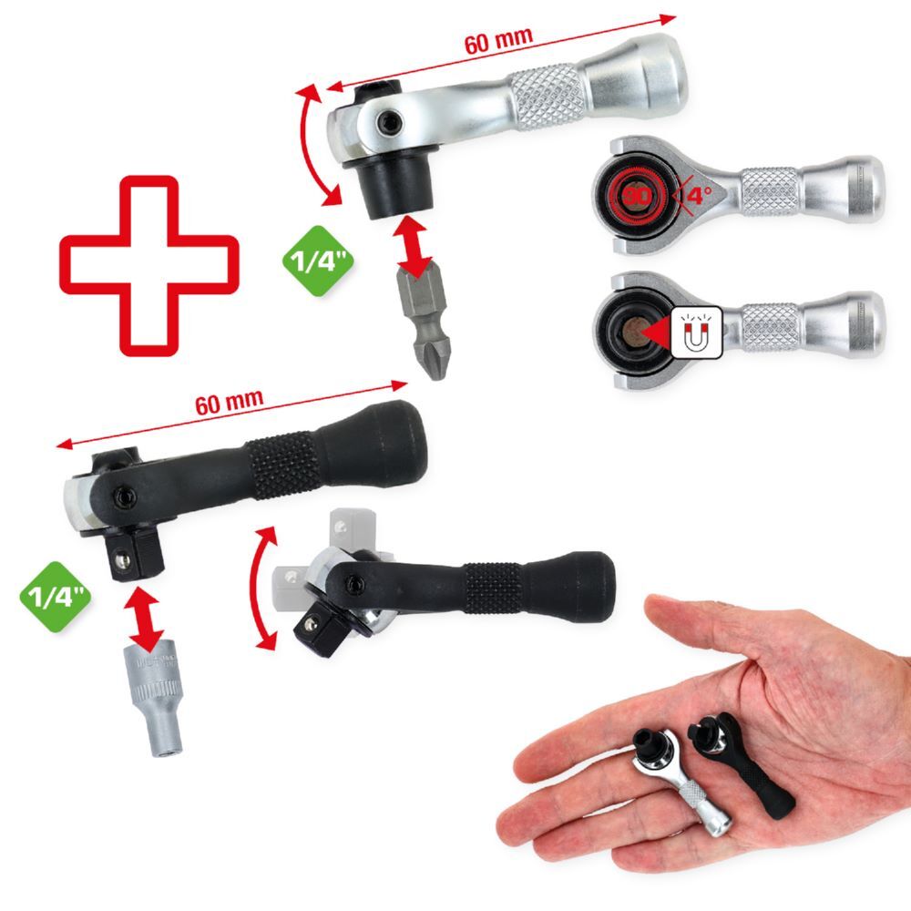Produktbild 1/4"  Mikro-Knarren-Satz, 2-tlg bild 2