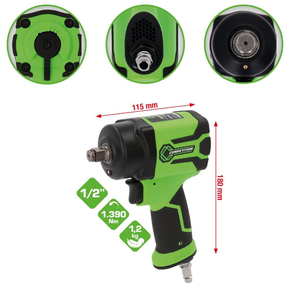 Produktbild 1/2"  Mini-Hochleistungs-Druckluft-Schlagschrauber 1.390 Nm bild 2