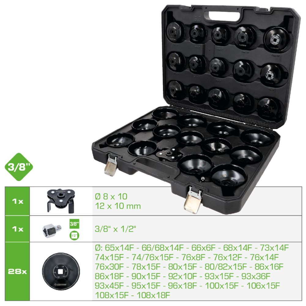 Produktbild  3/8" Ölfilterschlüssel-Satz, 30-tlg bild 2