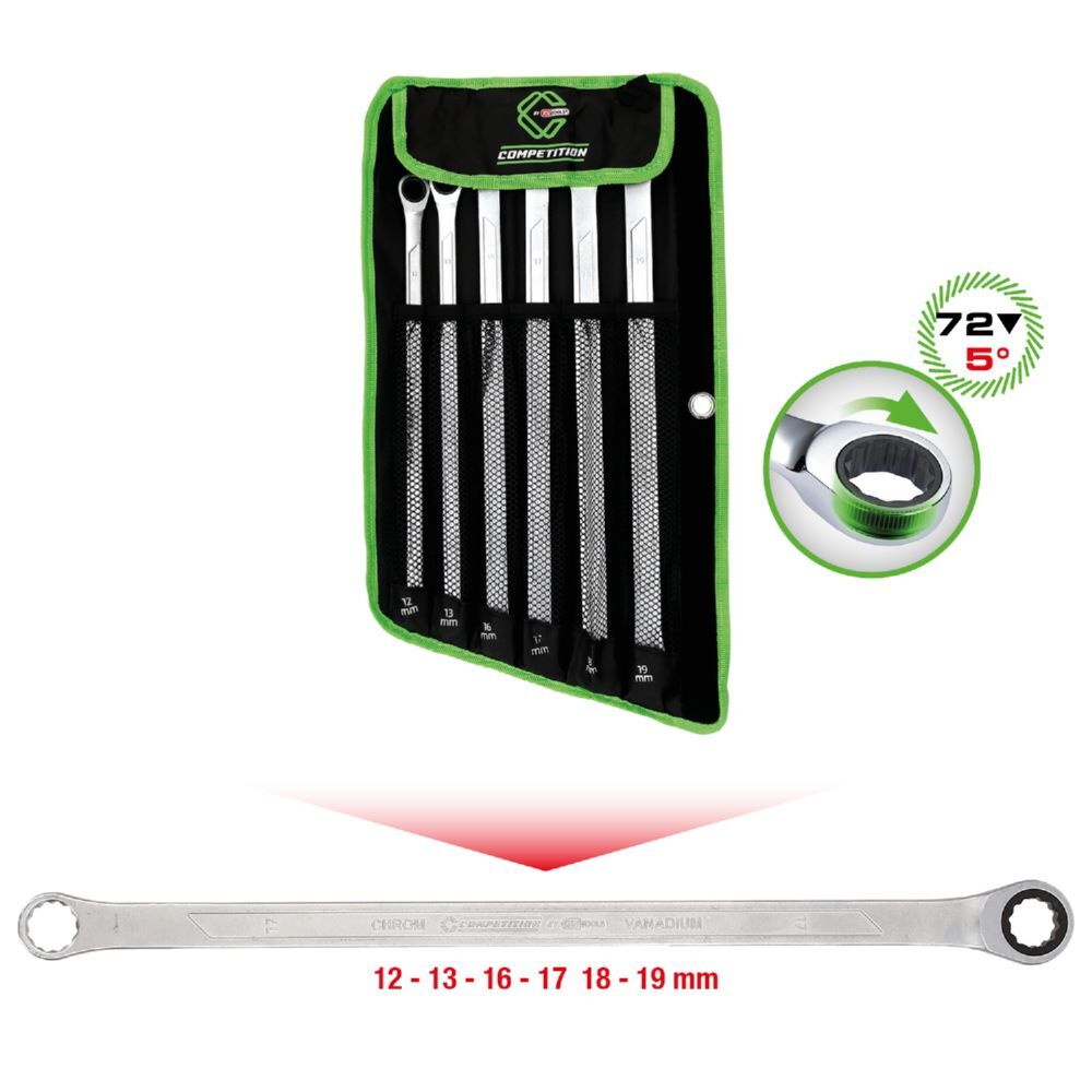 Produktbild KS Tools Competition Ratschenringschlüssel Satz 6 teilig