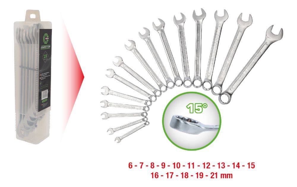 Produktbild KS Tools Competition Ringmaulschlüssel Satz 15 teilig