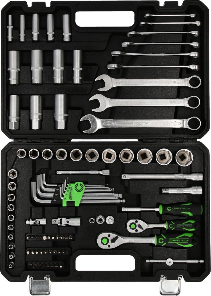 Produktbild KS Tools Competition Steckschlüssel-Satz 91 teilig 1/4 Zoll + 3/8 Zoll