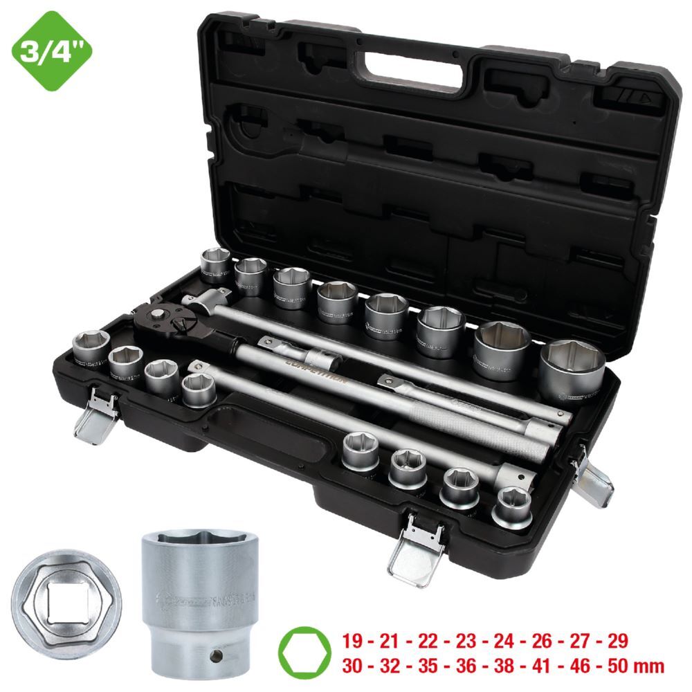 Produktbild KS Tools Competition Steckschlüssel Satz 21 teilig 3/4 Zoll