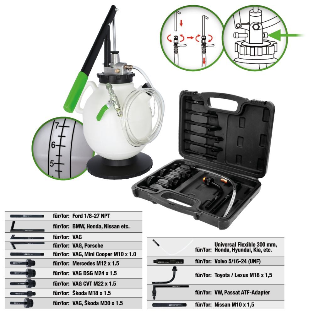 Produktbild  Universal Getriebeöl-Füllsystem-Satz mit 15-tlg Adaptersatz bild 2
