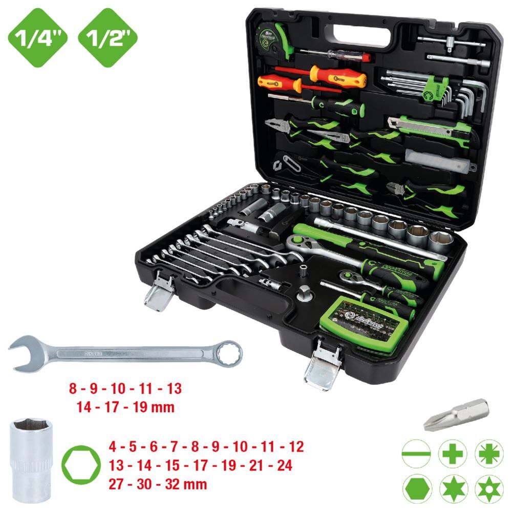 Produktbild KS Tools Competition Universal Werkzeug Satz 106 teilig 1/4 Zoll + 1/2 Zoll