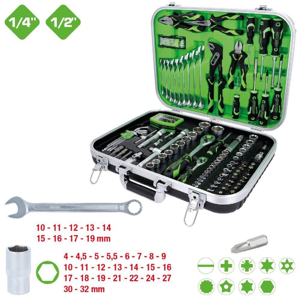 Produktbild KS Tools Competition Universal Werkzeug Satz 143 teilig 1/4 Zoll + 1/2 Zoll