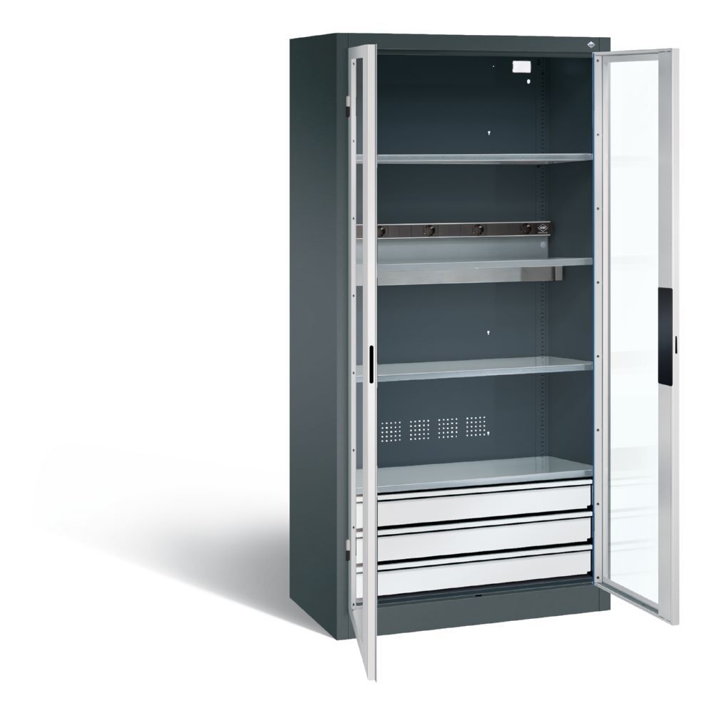 C+P Akkuladeschrank Serie 89 1950 x 930 x 500 mm anthrazit lichtgrau Produktbild C+P Akkuladeschrank Serie 89 1950 x 930 x 500 mm anthrazit lichtgrau
