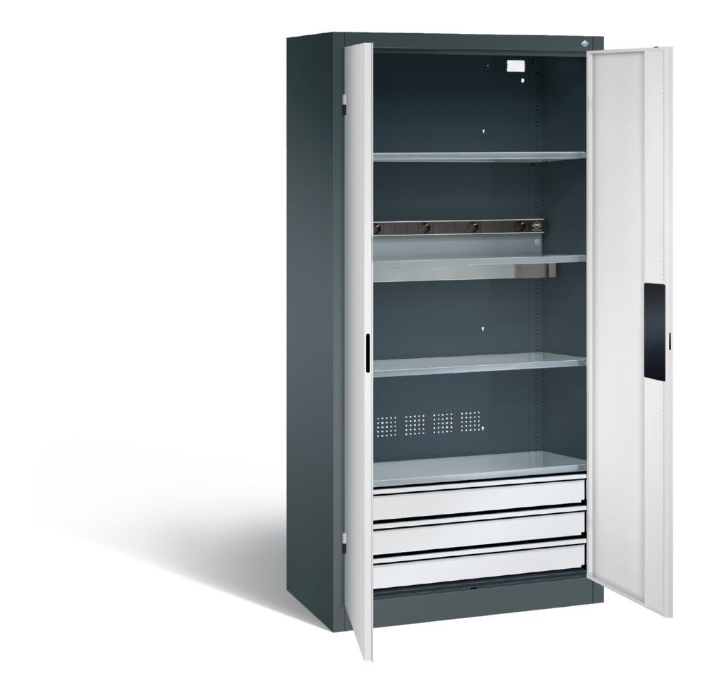 C+P Akkuladeschrank Serie 89 H 1950 x B 930 x T 500 mm anthrazit lichtgrau Produktbild C+P Akkuladeschrank Serie 89 H 1950 x B 930 x T 500 mm anthrazit lichtgrau