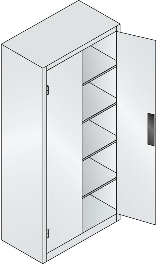 C+P Akkuladeschrank Comfort Serie 89 1950 x 930 x 500 mm lichtgrau resedagrün Produktbild C+P Akkuladeschrank Comfort Serie 89 1950 x 930 x 500 mm lichtgrau resedagrün bild 2