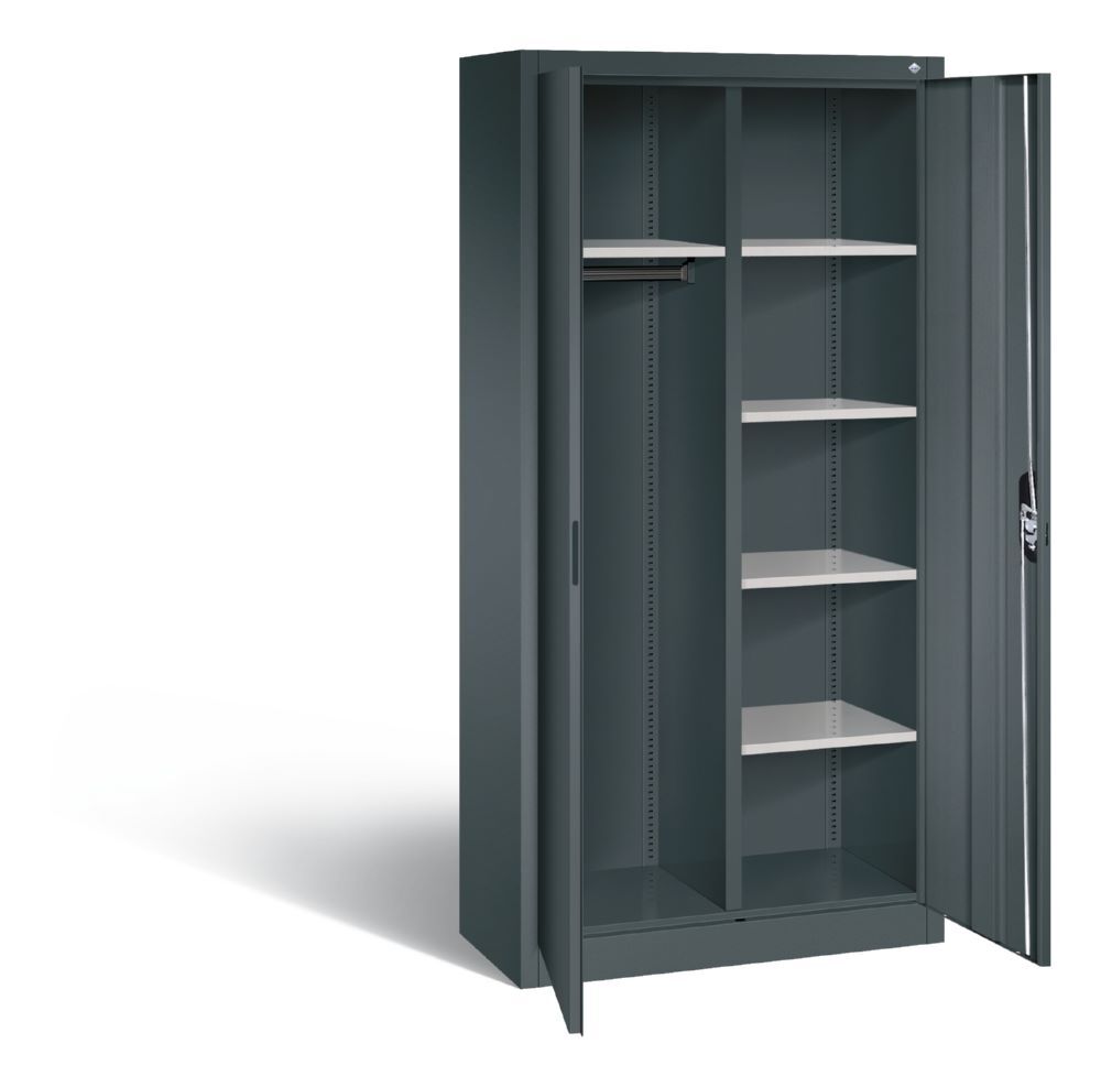 C+P Akten und Garderobenschrank Acurado dunkelgrau 930 x 400 x 1950 mm Produktbild C+P Akten und Garderobenschrank Acurado dunkelgrau 930 x 400 x 1950 mm bild 2
