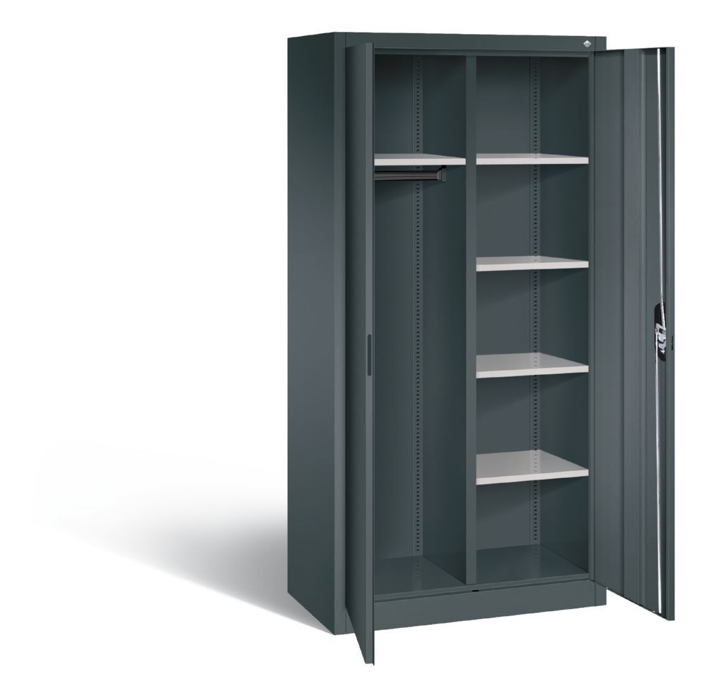 C+P Akten Garderobenschrank Acurado mit Zylinderschloss grau 930 x 500 x 1950 mm Produktbild C+P Akten Garderobenschrank Acurado mit Zylinderschloss grau 930 x 500 x 1950 mm bild 2
