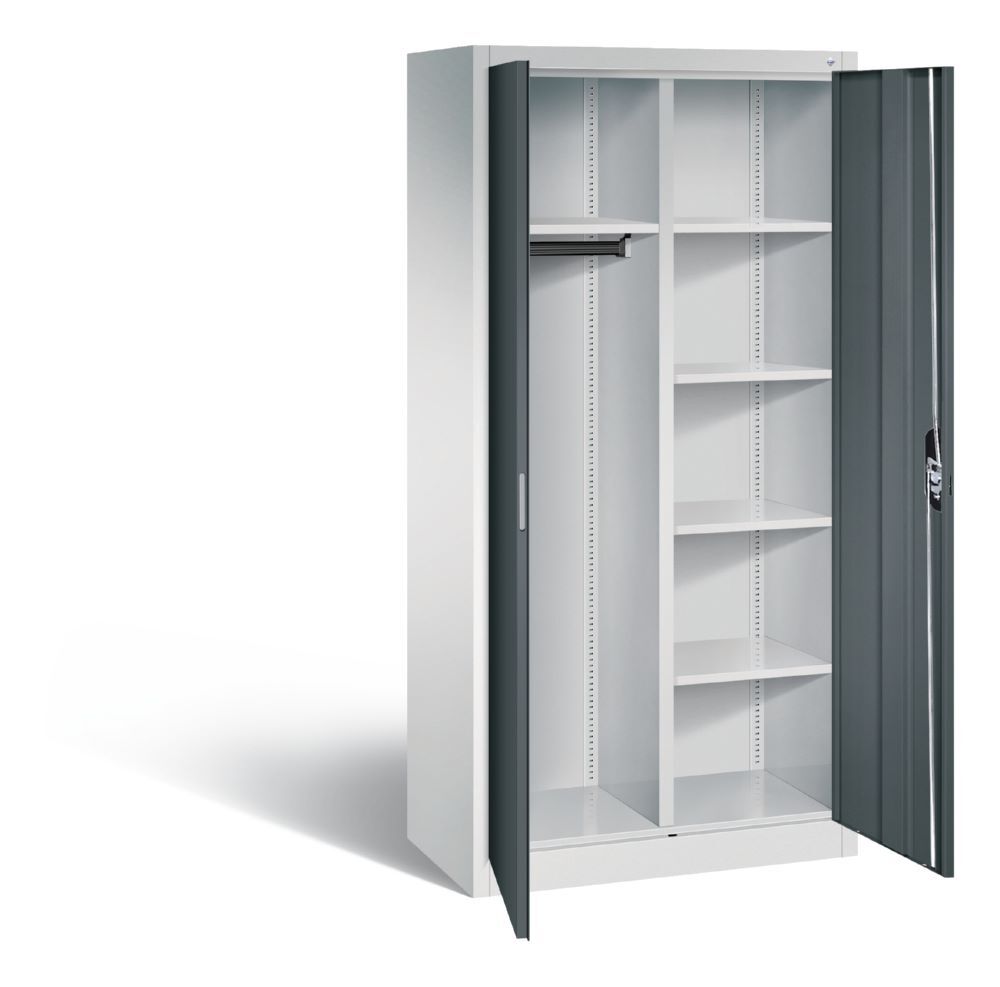 C+P Akten und Garderobenschrank Acurado mit Zylinderschloss grau 930 x 500 x 1950 mm C+P Akten und Garderobenschrank Acurado mit Zylinderschloss grau 930 x 500 x 1950 mm