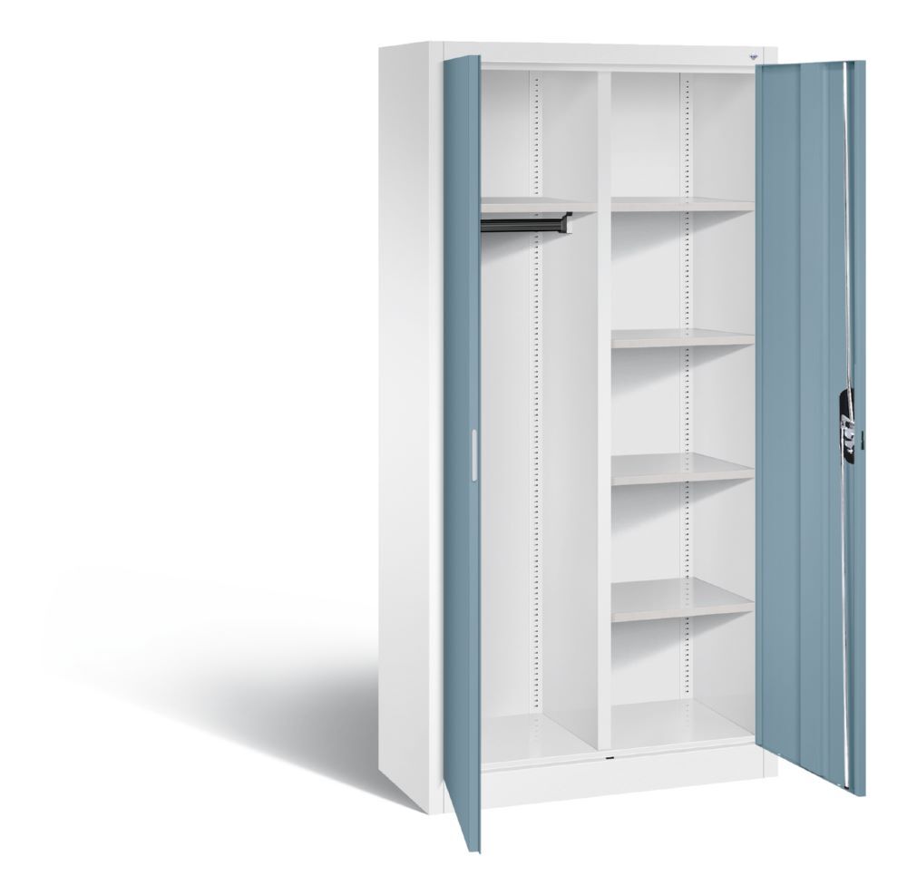 C+P Akten und Garderobenschrank Acurado mit Ablage horizontblau 930 x 400 x 1950 mm Produktbild C+P Akten und Garderobenschrank Acurado mit Ablage horizontblau 930 x 400 x 1950 mm