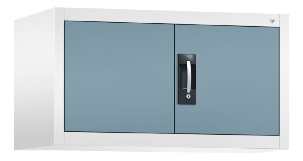 C+P Aufsatz Flügeltürenschrank Acurado 900 weiß horizontblau 930 x 500 x 500 mm Produktbild C+P Aufsatz Flügeltürenschrank Acurado 900 weiß horizontblau 930 x 500 x 500 mm