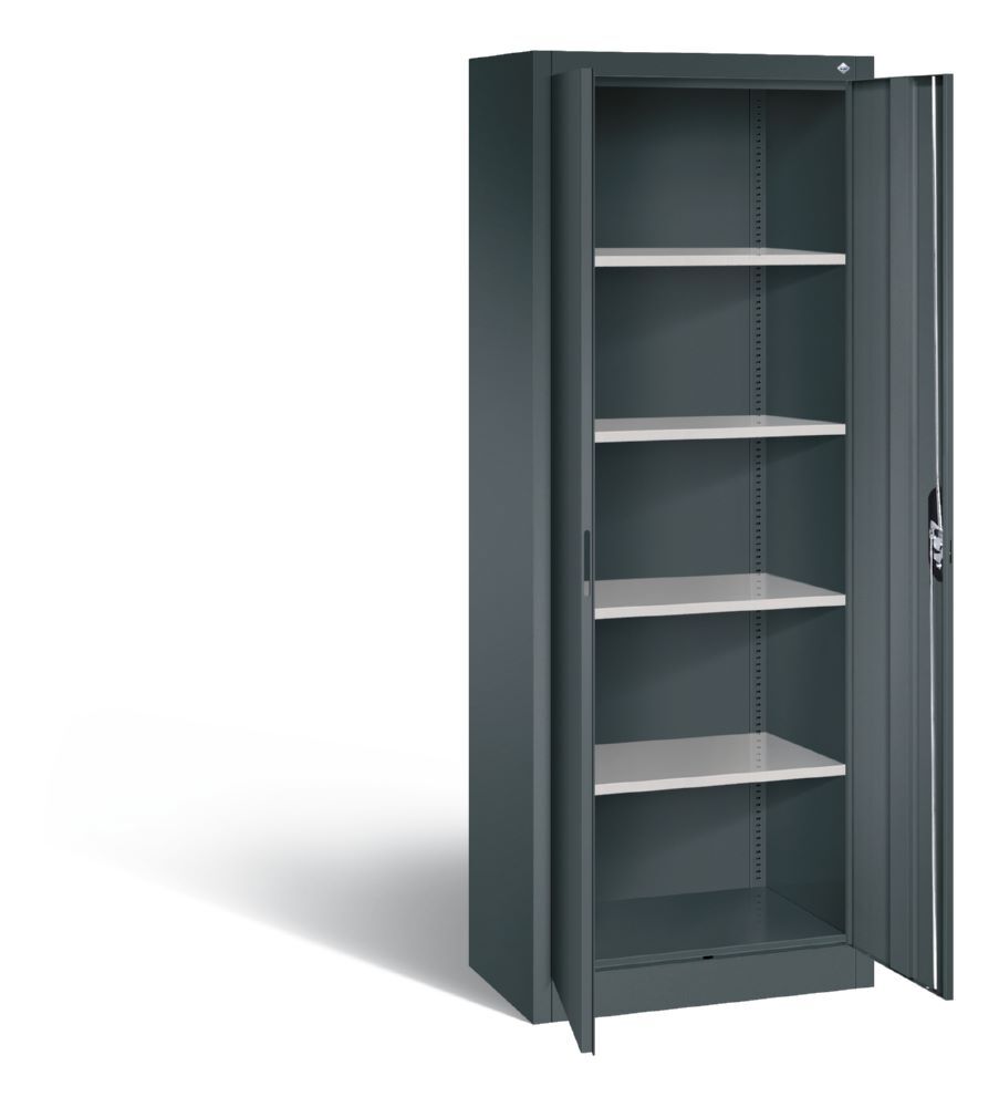 C+P Büro Drehtürenschrank Acurado 4 Böden anthrazit 700 x 400 x 1950 mm Produktbild C+P Büro Drehtürenschrank Acurado 4 Böden anthrazit 700 x 400 x 1950 mm bild 2