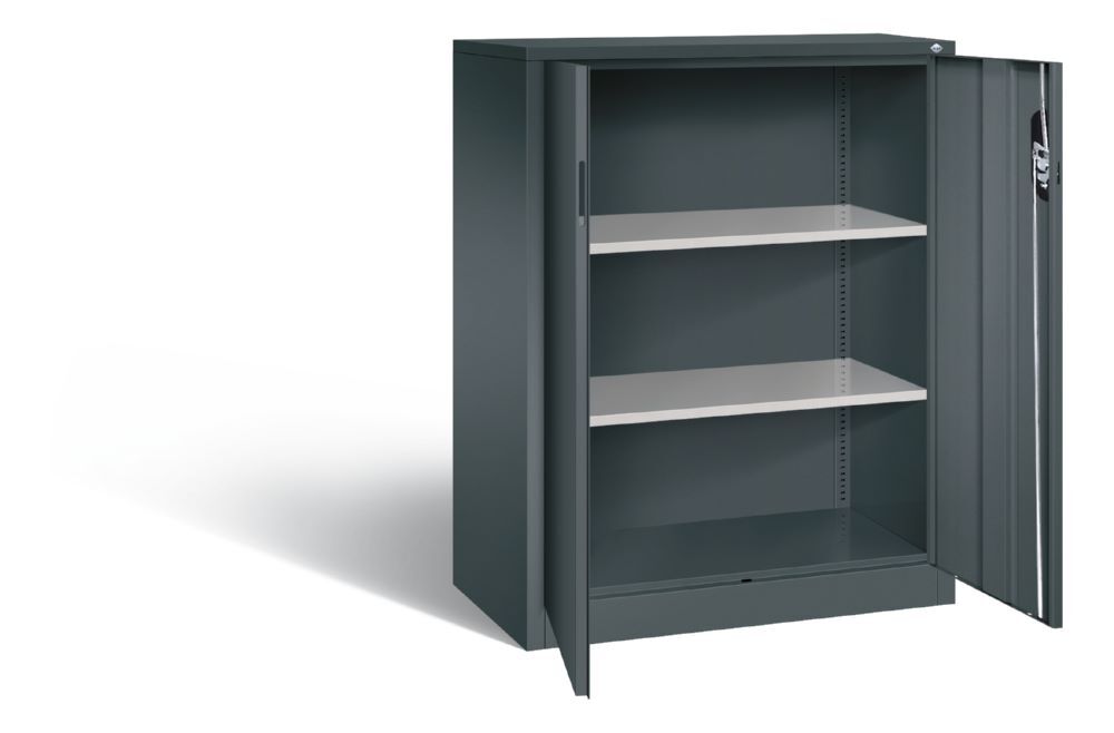 C+P Büro Drehtürenschrank mit Kunststoffgleitern Acurado anthrazit 930 x 500 x 1200 Produktbild C+P Büro Drehtürenschrank mit Kunststoffgleitern Acurado anthrazit 930 x 500 x 1200 bild 2