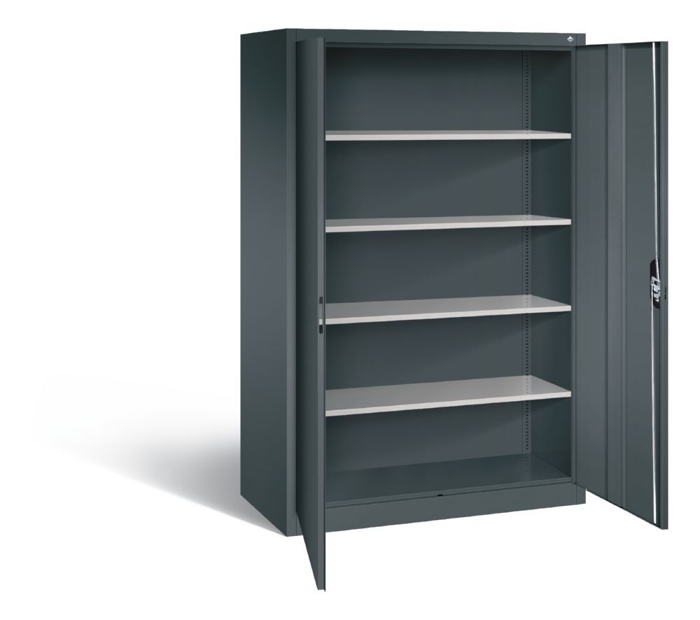 C+P Drehtürenschrank Acurado 4 lackierte Fachböden dunkelgrau 1200 x 600 x 1950 mm Produktbild C+P Drehtürenschrank Acurado 4 lackierte Fachböden dunkelgrau 1200 x 600 x 1950 mm bild 2