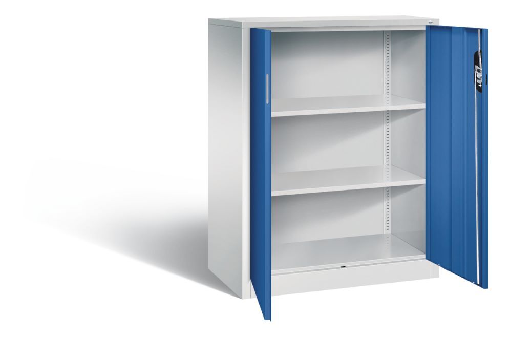 C+P Büro Drehtürenschrank mit Kunststoffgleitern enzianblau 930 x 500 x 1200 mm Produktbild C+P Büro Drehtürenschrank mit Kunststoffgleitern enzianblau 930 x 500 x 1200 mm bild 2