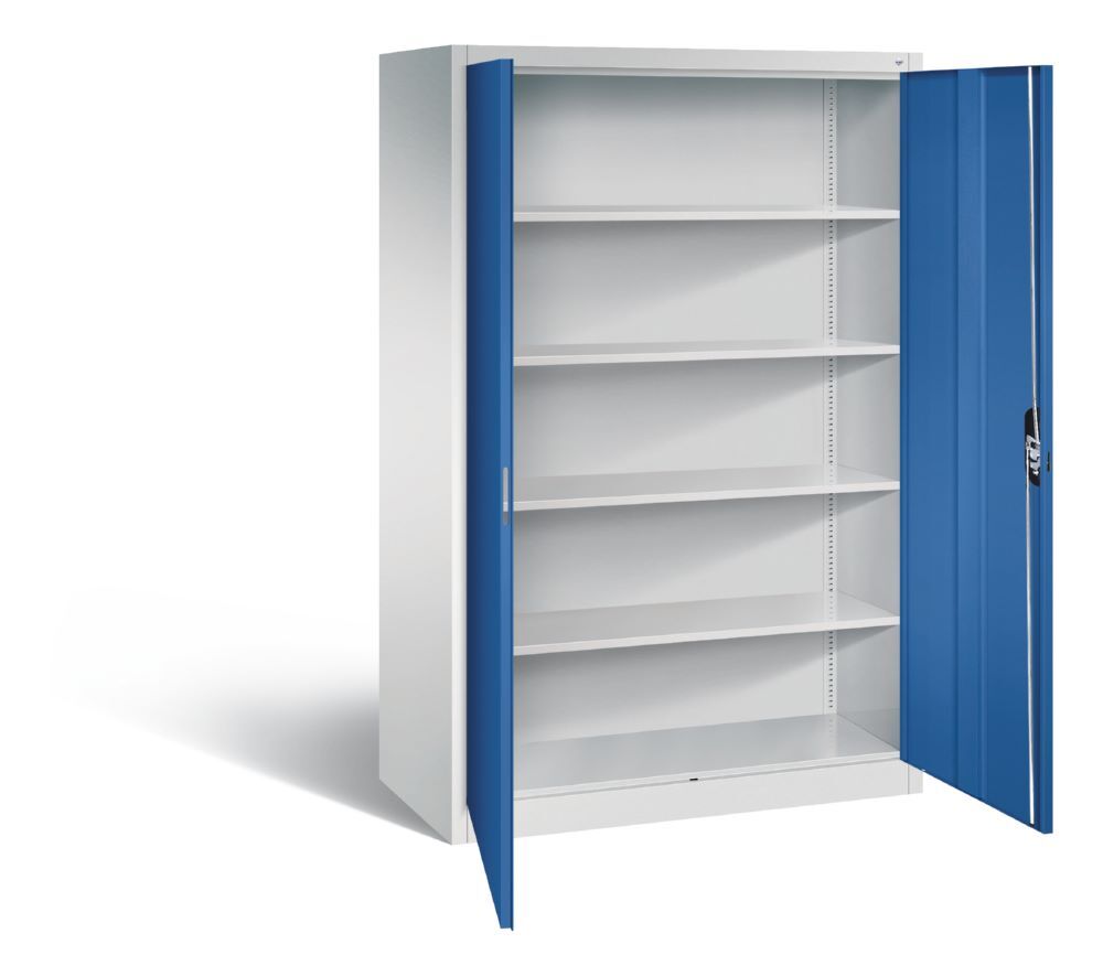 C+P Drehtürenschrank Acurado 4 lackierte Stahlböden enzianblau 1200 x 600 x 1950 mm Produktbild C+P Drehtürenschrank Acurado 4 lackierte Stahlböden enzianblau 1200 x 600 x 1950 mm bild 2