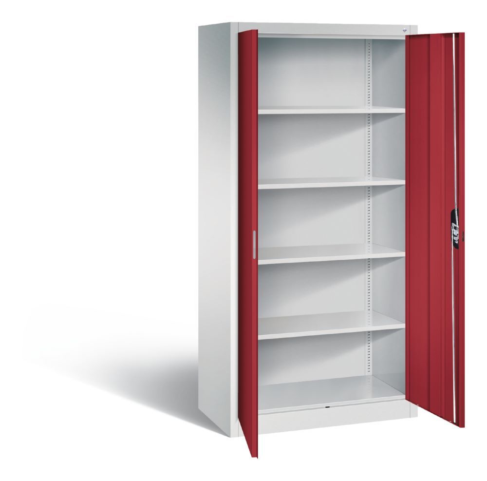 C+P Büro Drehtürenschrank aus Stahl Acurado rubinrot 930 x 500 x 1950 mm C+P Büro Drehtürenschrank aus Stahl Acurado rubinrot 930 x 500 x 1950 mm