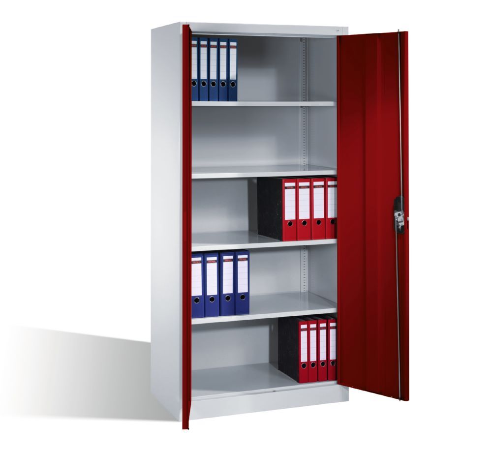 C+P Büro Drehtürenschrank aus Stahl Acurado rubinrot 930 x 500 x 1950 mm C+P Büro Drehtürenschrank aus Stahl Acurado rubinrot 930 x 500 x 1950 mm
