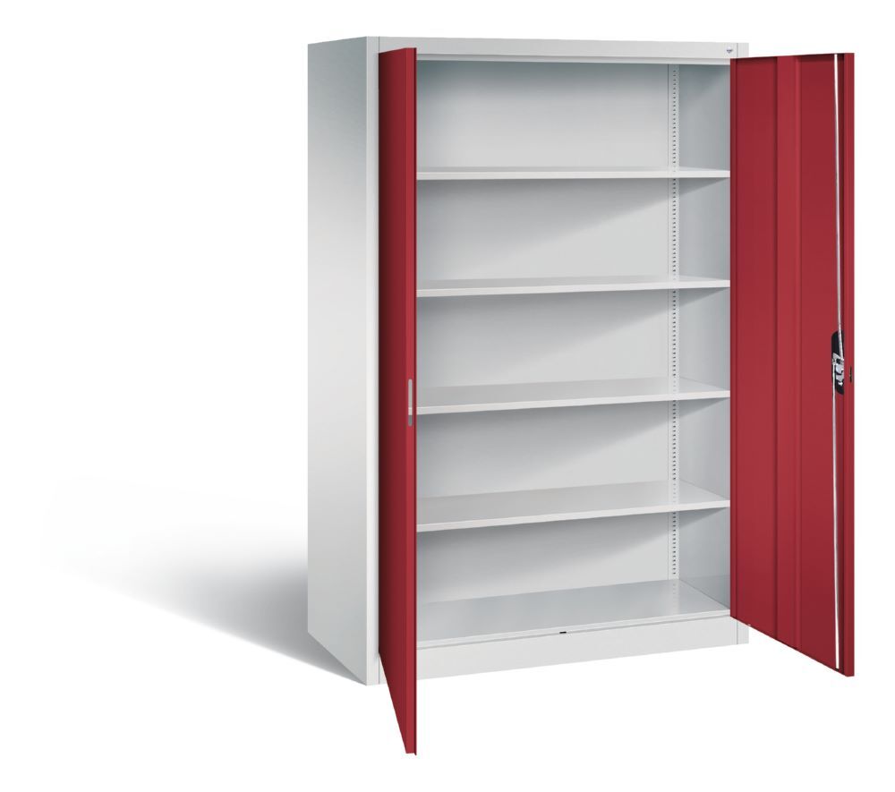 Produktbild C+P Drehtürenschrank Acurado 4 lackierte Stahlböden rubinrot 1200 x 600 x 1950 mm bild 2
