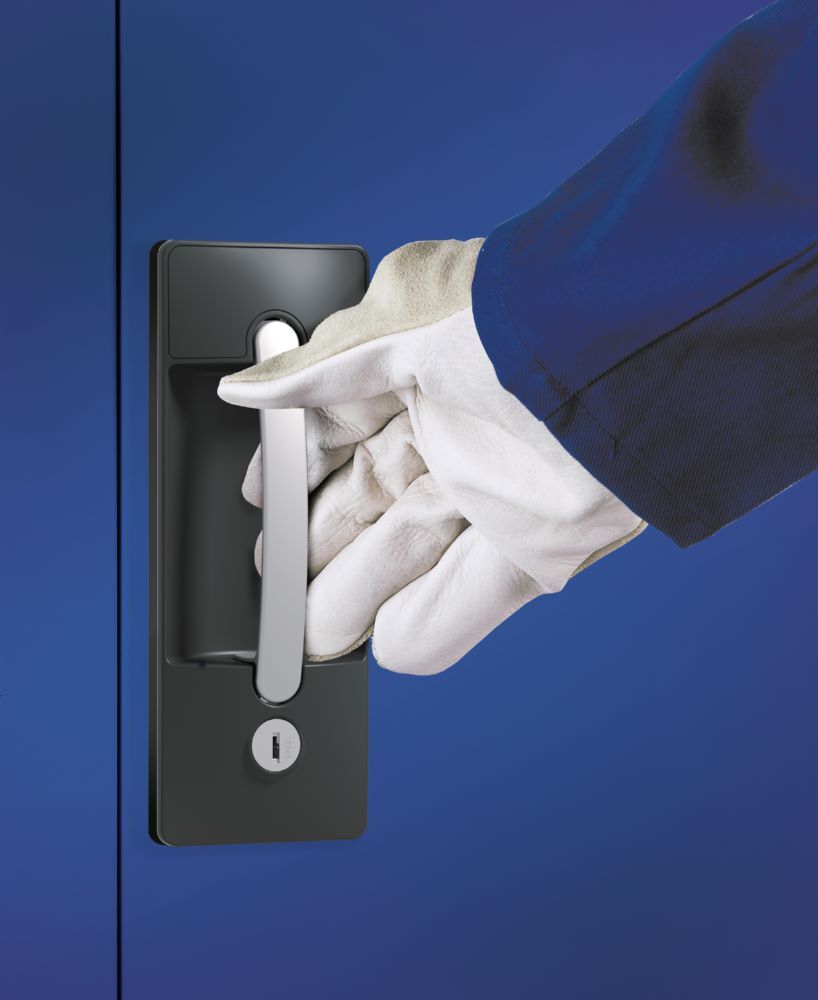 C+P Drehtürenschrank Acurado aus Stahlkonstruktion weiß blau 1200 x 400 x 1950 mm Produktbild C+P Drehtürenschrank Acurado aus Stahlkonstruktion weiß blau 1200 x 400 x 1950 mm bild 2