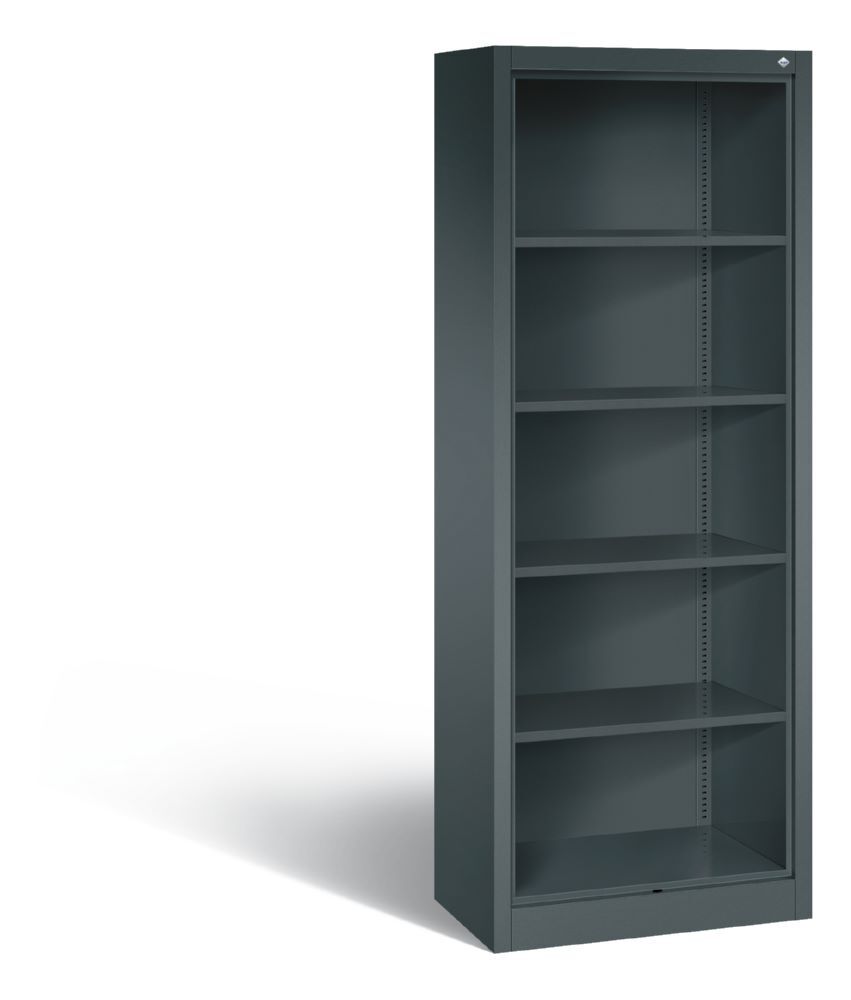 C+P Büroregal mit Rückwand Acurado anthrazit 700 x 400 x 1950 mm Produktbild C+P Büroregal mit Rückwand Acurado anthrazit 700 x 400 x 1950 mm