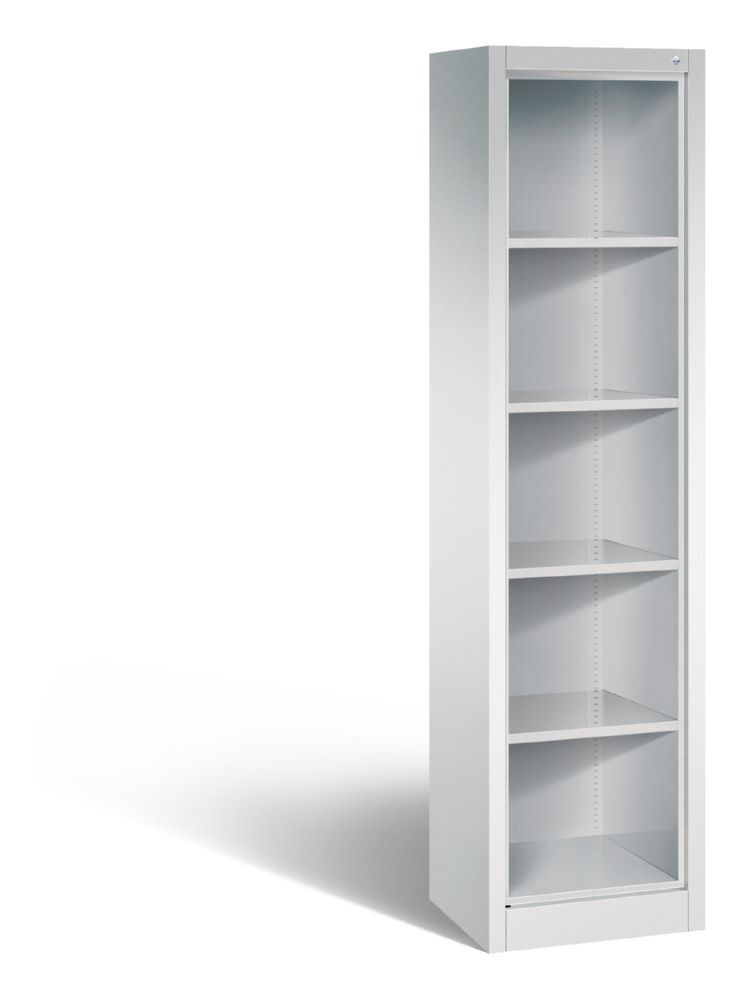 C+P Büroregal mit Rückwand Acurado lichtgrau 502 x 400 x 1950 mm Produktbild C+P Büroregal mit Rückwand Acurado lichtgrau 502 x 400 x 1950 mm
