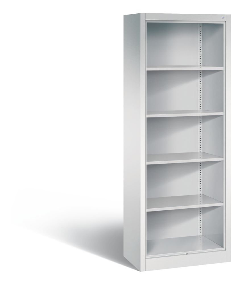 C+P Büroregal mit Rückwand Acurado lichtgrau 700 x 400 x 1950 mm Produktbild C+P Büroregal mit Rückwand Acurado lichtgrau 700 x 400 x 1950 mm