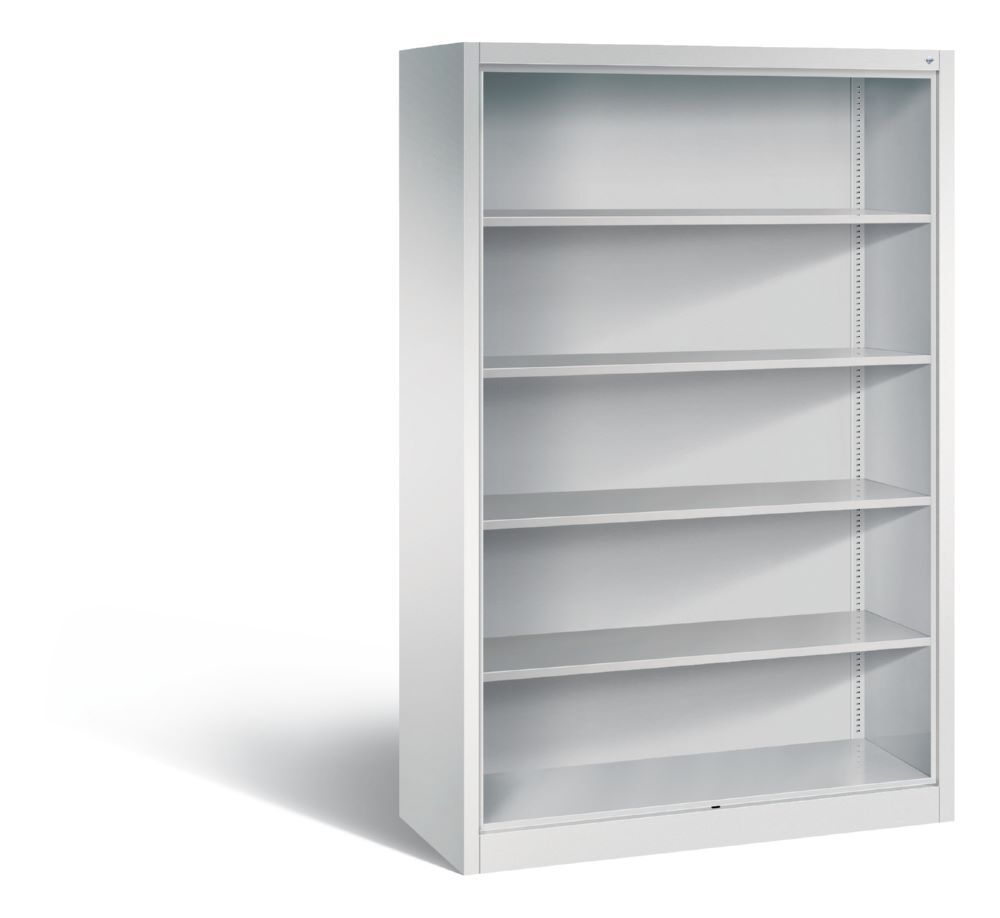 C+P Büroregal Acurado mit Rückwand und 4 Fächer lichtgrau 1200 x 500 x 1950 mm Produktbild C+P Büroregal Acurado mit Rückwand und 4 Fächer lichtgrau 1200 x 500 x 1950 mm