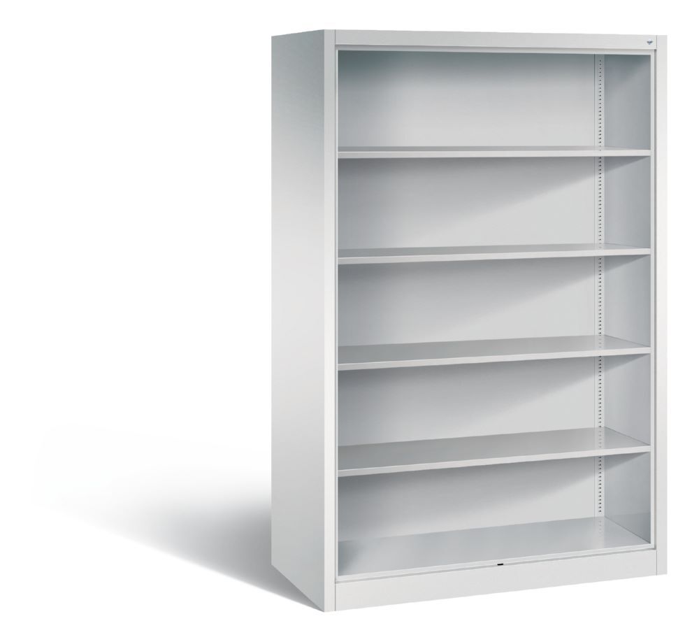C+P Büroregal Acurado mit Rückwand und 4 Böden in lichtgrau 1200 x 600 x 1950 mm Produktbild C+P Büroregal Acurado mit Rückwand und 4 Böden in lichtgrau 1200 x 600 x 1950 mm