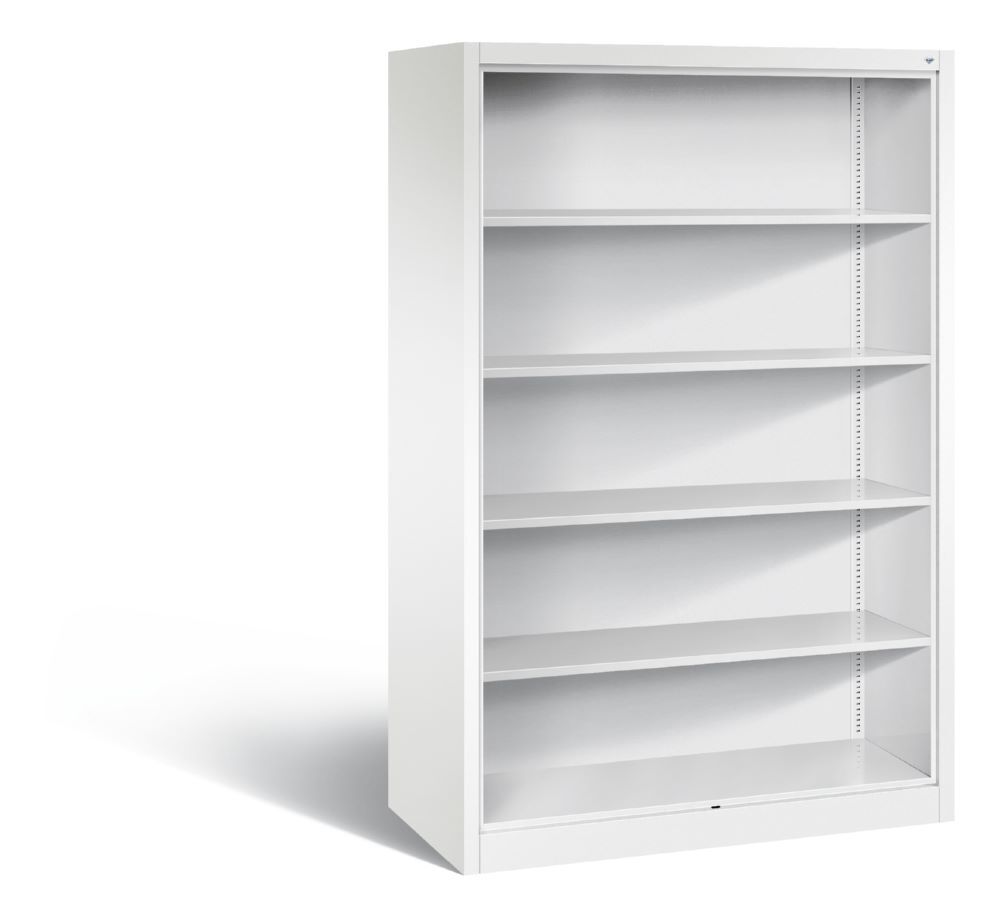 C+P Büroregal mit Rückwand Acurado 4 Fächer weiß 1200 x 600 x 1950 mm Produktbild C+P Büroregal mit Rückwand Acurado 4 Fächer weiß 1200 x 600 x 1950 mm