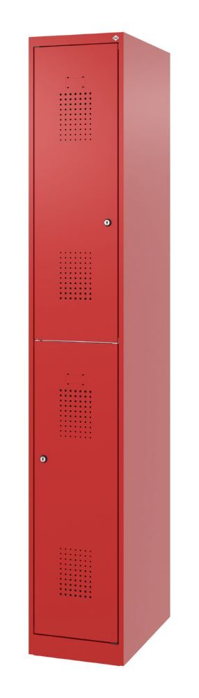 C+P Doppelstöckiger Feuerwehrspind Flexo feuerrot 300 x 500 x 1850 mm Produktbild C+P Doppelstöckiger Feuerwehrspind Flexo feuerrot 300 x 500 x 1850 mm