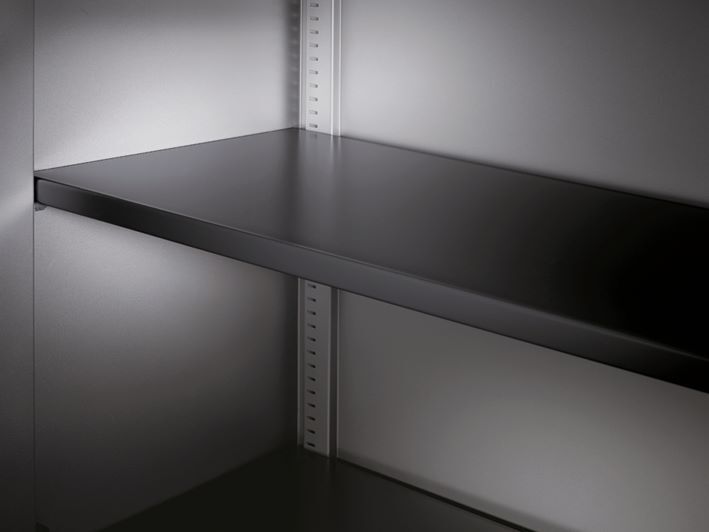 C+P Einlegeboden aus Stahl lackiert 70 kg 994 x 352 mm schwarzgrau Produktbild C+P Einlegeboden aus Stahl lackiert 70 kg 994 x 352 mm schwarzgrau