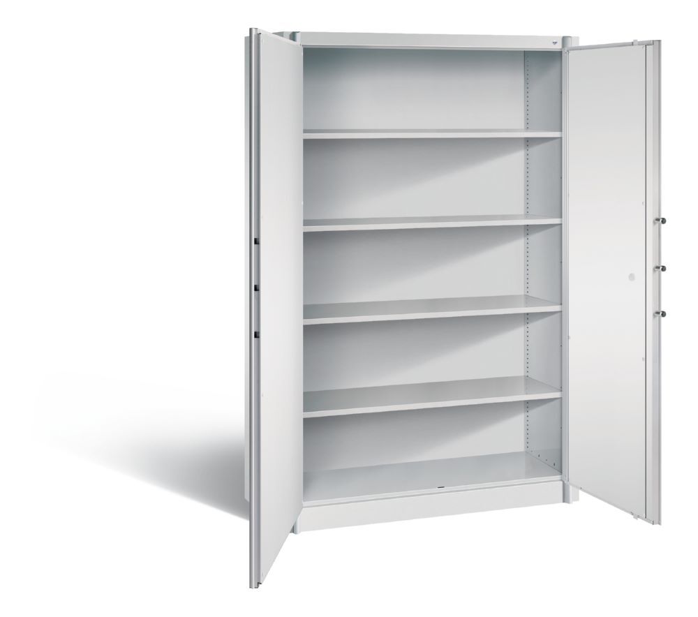 C+P Feuergeschützter Flügeltürenschrank Certos H 1950 x B 1200 x T 500 mm lichtgrau Produktbild C+P Feuergeschützter Flügeltürenschrank Certos H 1950 x B 1200 x T 500 mm lichtgrau bild 2