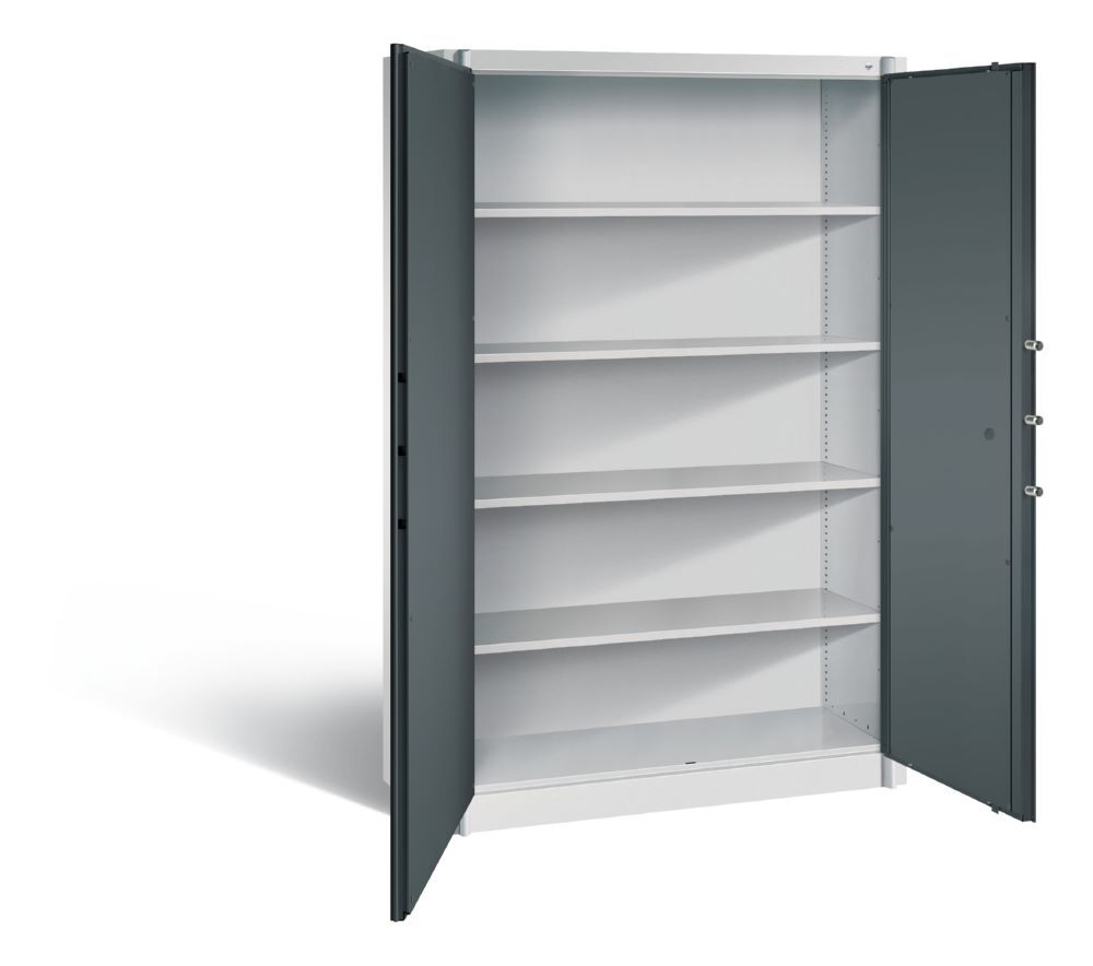 C+P Feuergeschützter Flügeltürenschrank Certos H 1950 x B 1200 mm lichtgrau anthrazi Produktbild C+P Feuergeschützter Flügeltürenschrank Certos H 1950 x B 1200 mm lichtgrau anthrazi bild 2