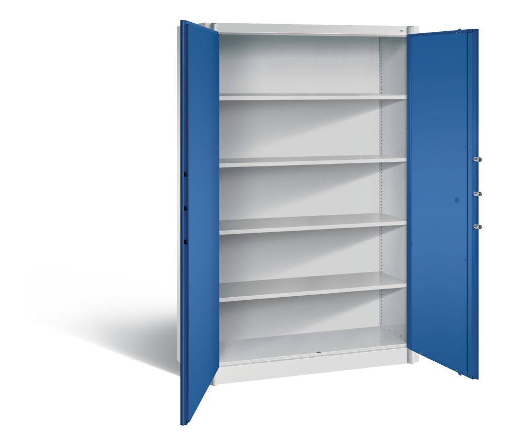 C+P Feuergeschützter Flügeltürenschrank Certos H 1950 x B 1200 x T 500 mm grau blau Produktbild C+P Feuergeschützter Flügeltürenschrank Certos H 1950 x B 1200 x T 500 mm grau blau bild 2