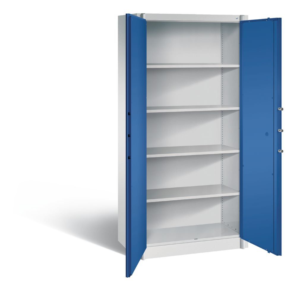 C+P Feuergeschützter Flügeltürenschrank Certos 1950 x 930 x 500 mm grau blau Produktbild C+P Feuergeschützter Flügeltürenschrank Certos 1950 x 930 x 500 mm grau blau bild 2